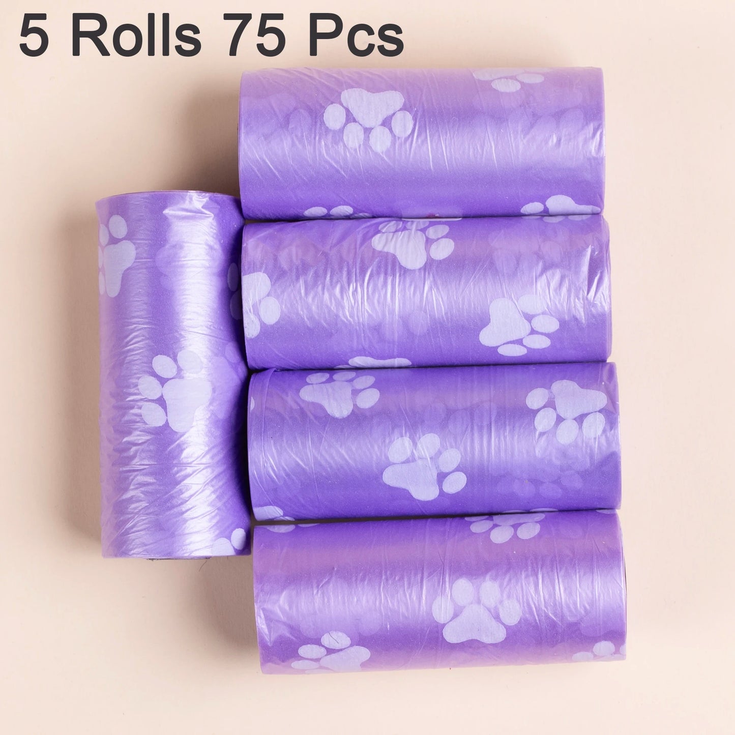 75-Pack Paw Print Dog Waste Bags