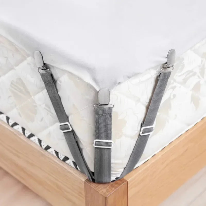 4pcs Triangle Adjustable Sheet Holder Strap Non-Slip Buckle Bed Accessories