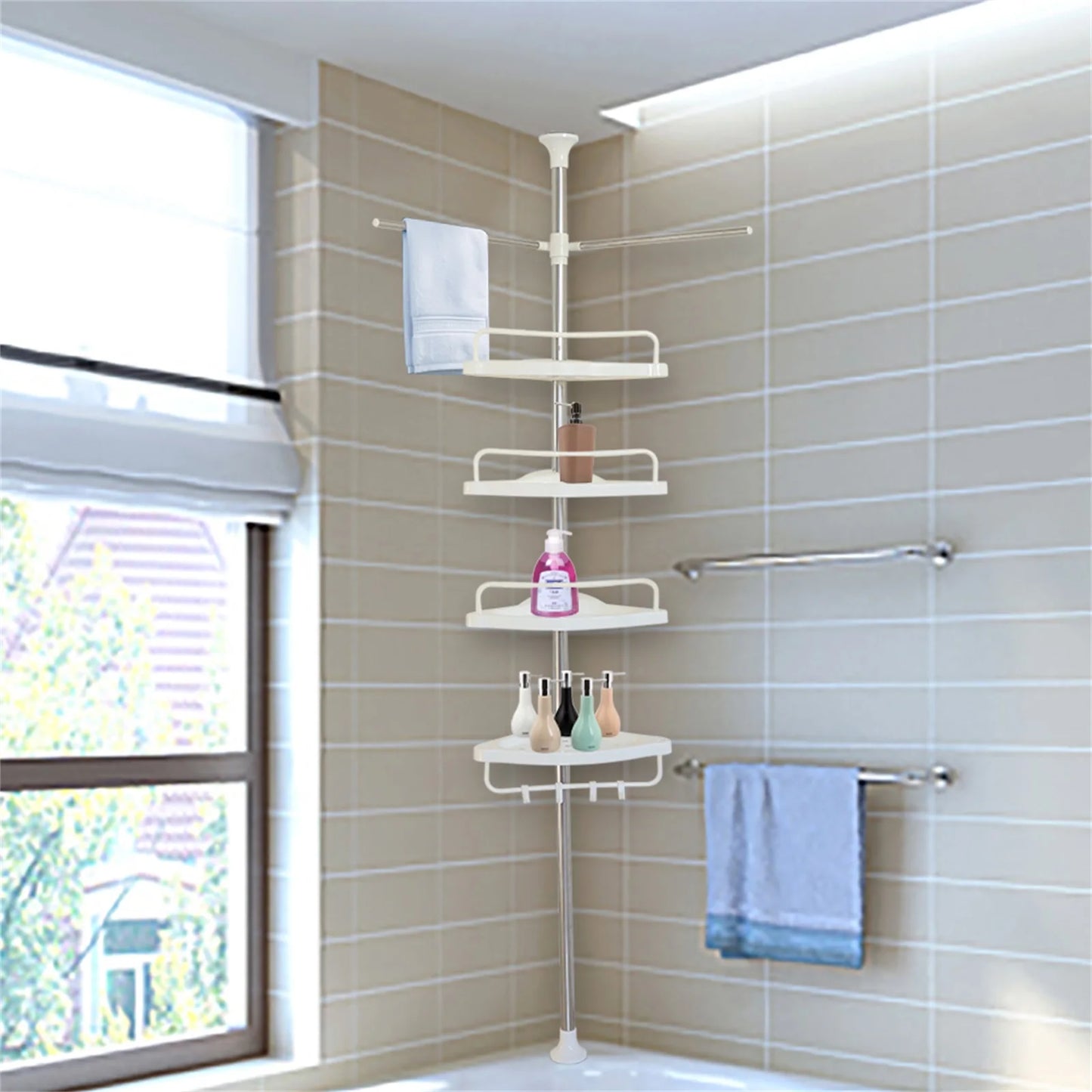 4 Tier Bathroom Corner Shower Organizer