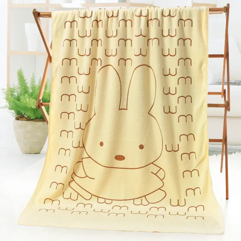 Cute Rabbit Microfiber Towel (70×140cm)