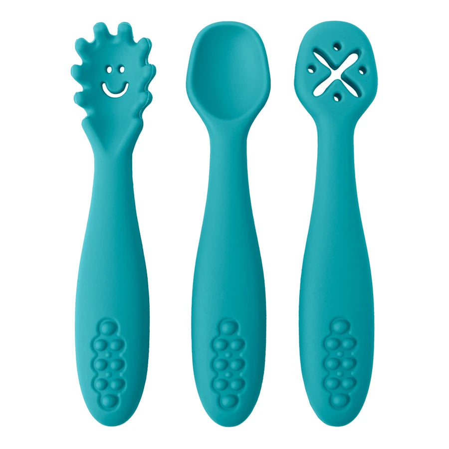 3PCS Baby Silicone Utensil Set