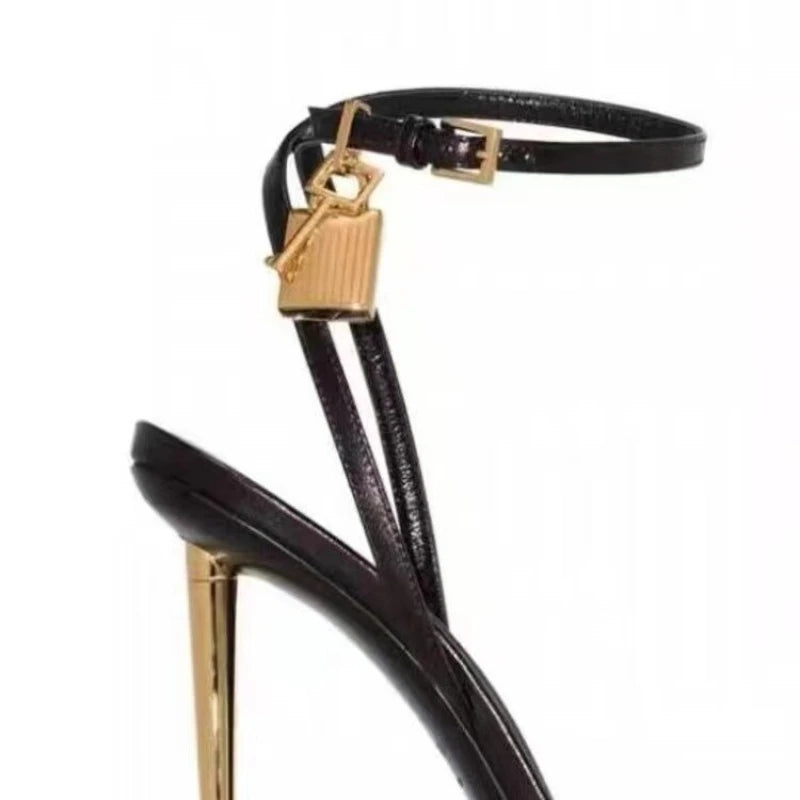 New Fashion Key Lock Design Elegant Metal Stiletto Heels