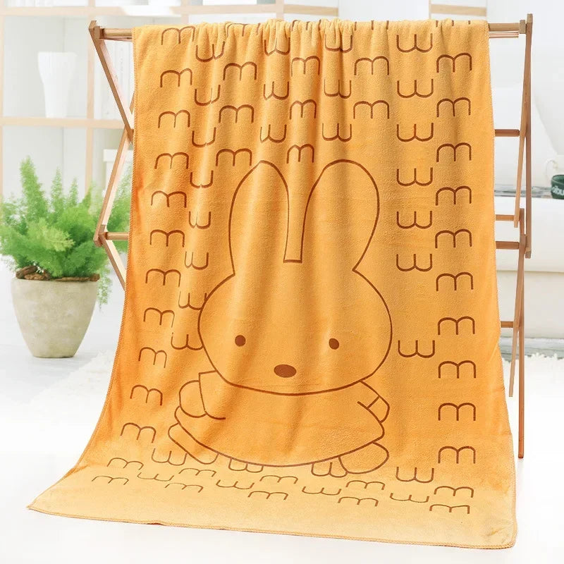 Cute Rabbit Microfiber Towel (70×140cm)