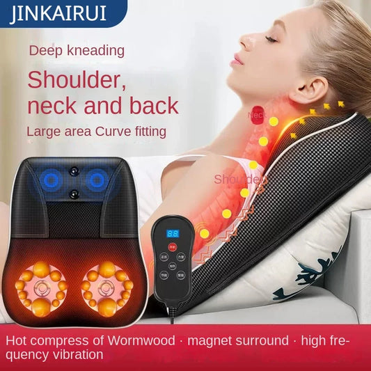 Head Neck Pillow with Heating Vibrating Massage Device