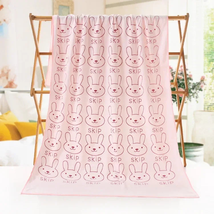Cute Rabbit Microfiber Towel (70×140cm)
