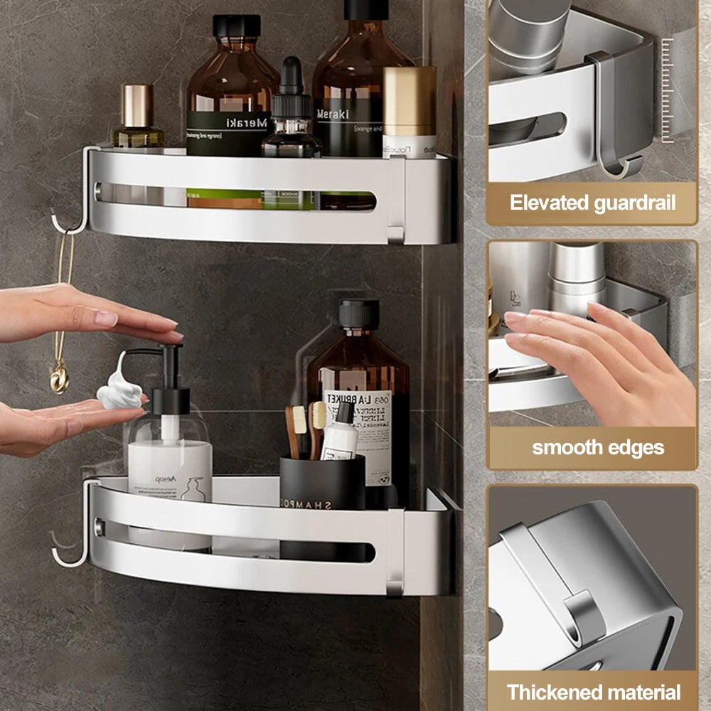 Bathroom Shelves No Drill Organizer Rack