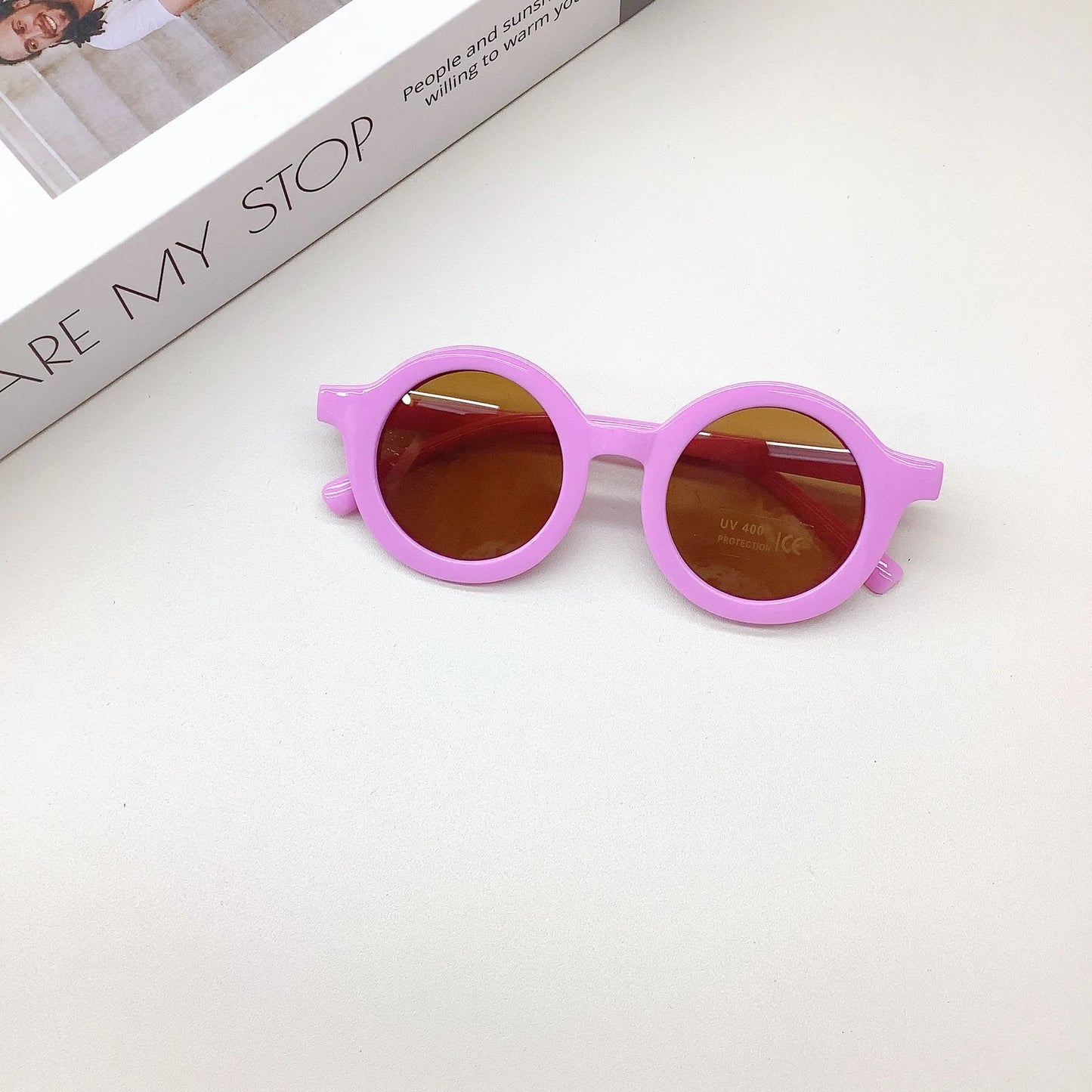 Kids’ Colorful Round Frame Sunglasses