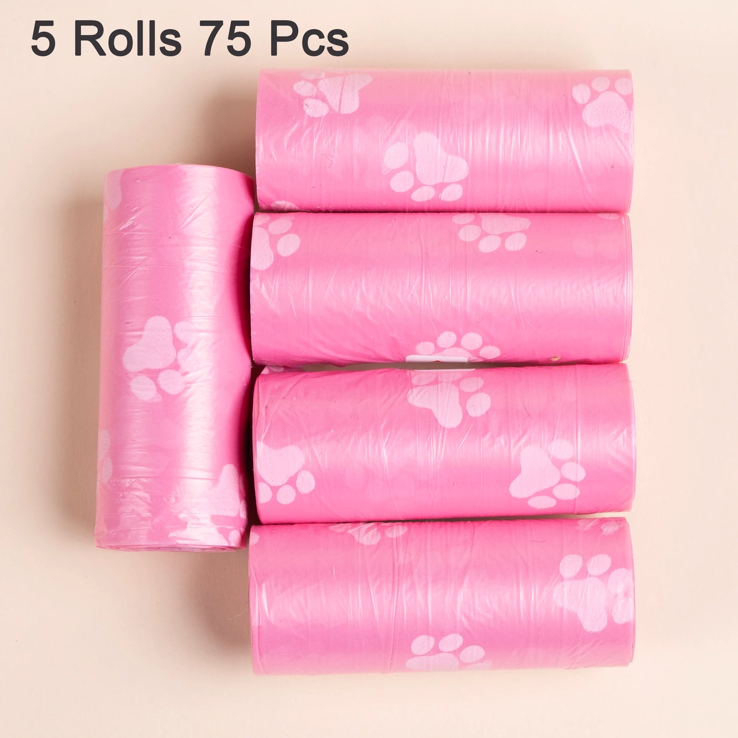 75-Pack Paw Print Dog Waste Bags