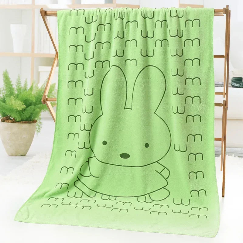 Cute Rabbit Microfiber Towel (70×140cm)