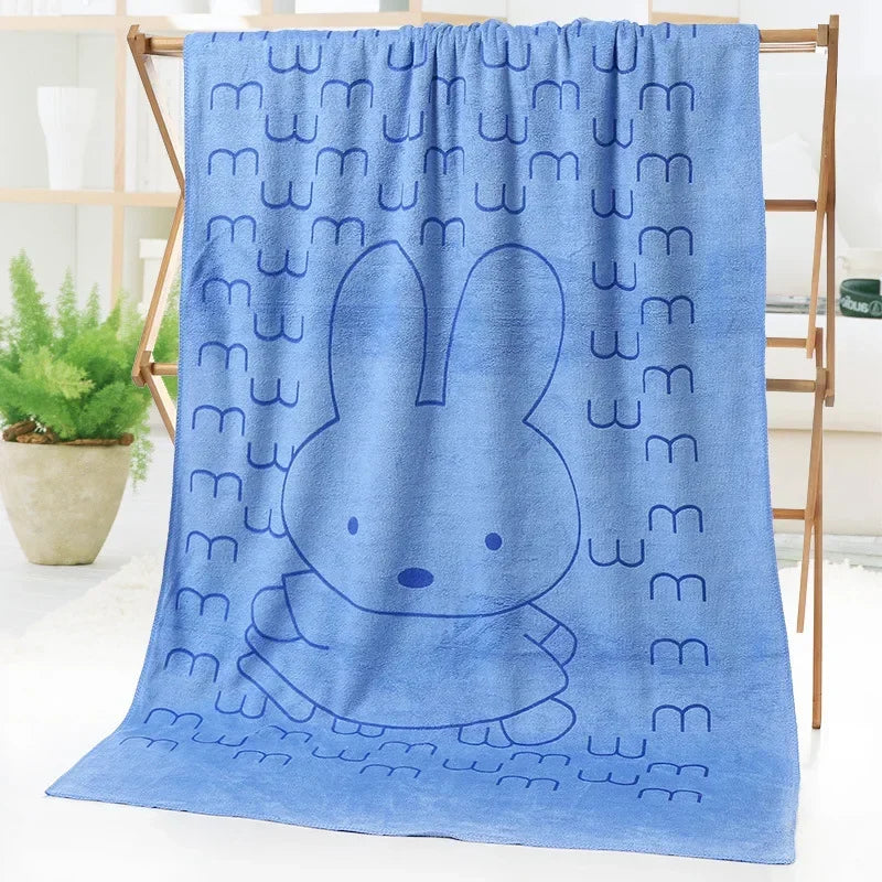 Cute Rabbit Microfiber Towel (70×140cm)