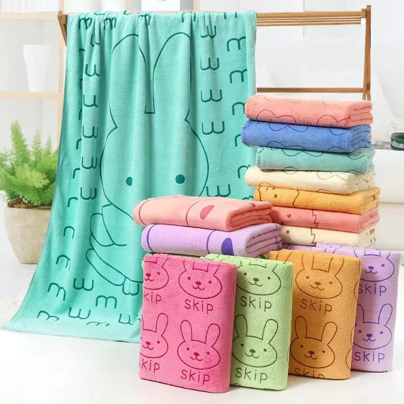 Cute Rabbit Microfiber Towel (70×140cm)