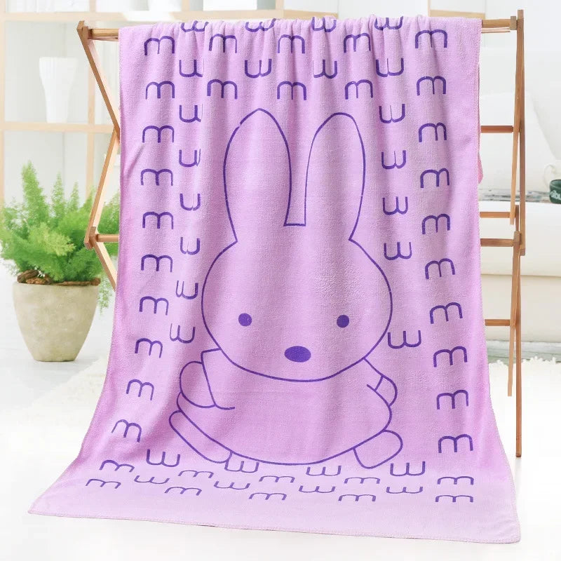 Cute Rabbit Microfiber Towel (70×140cm)
