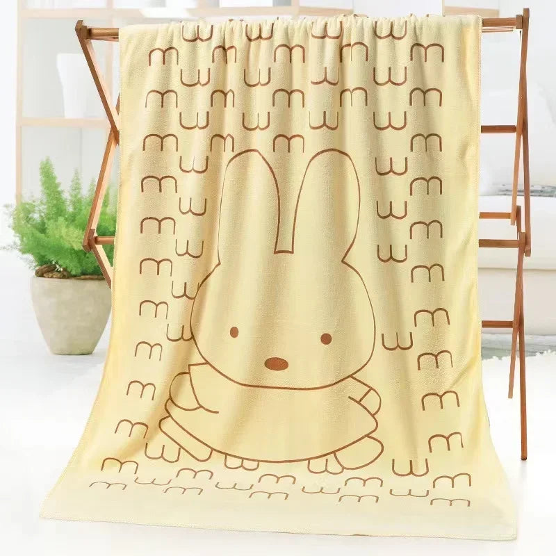 Cute Rabbit Microfiber Towel (70×140cm)