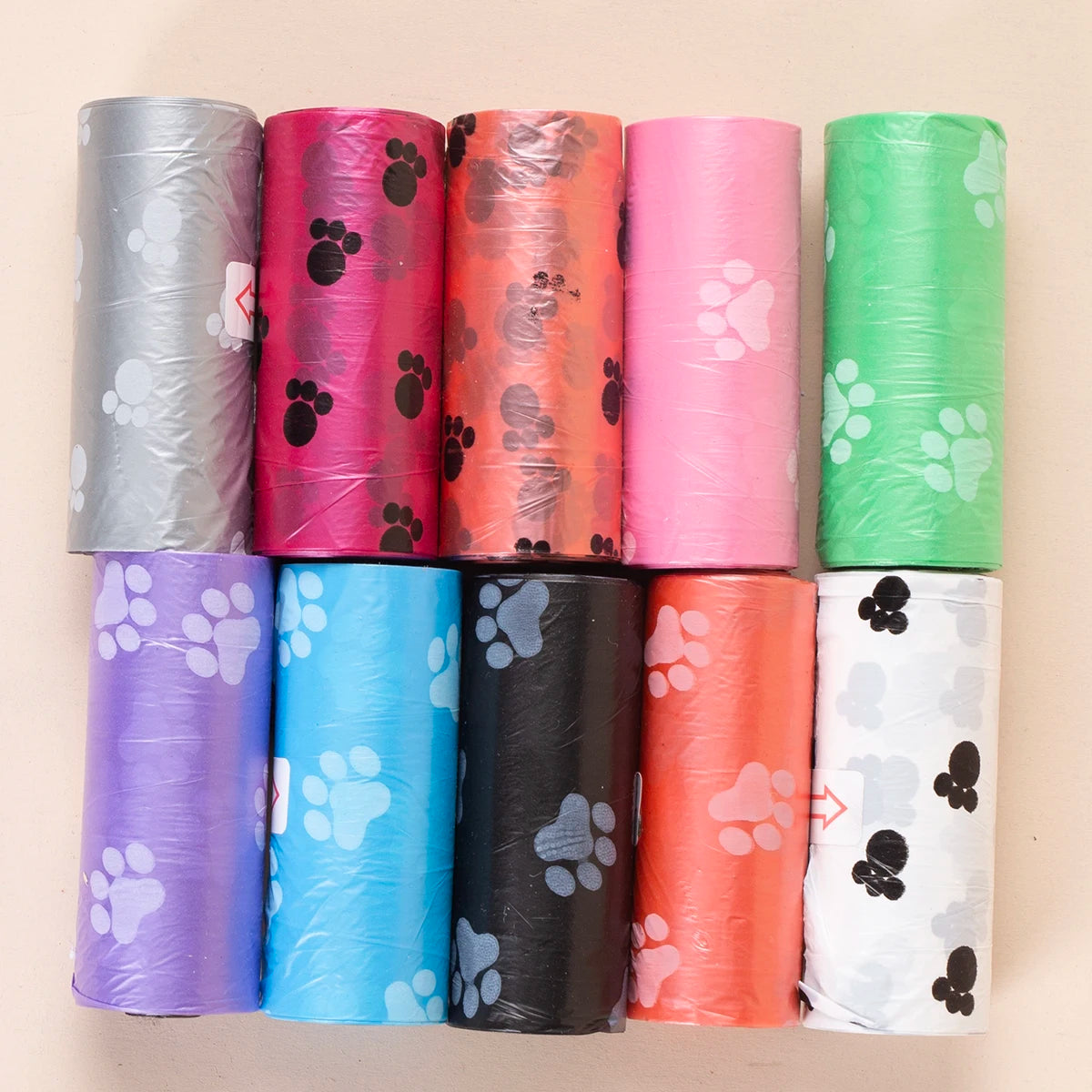 75-Pack Paw Print Dog Waste Bags