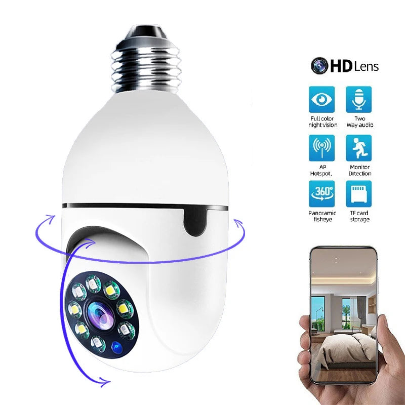 Wifi Bulb Camera Night Vision & Two Way Audio Baby Monitor