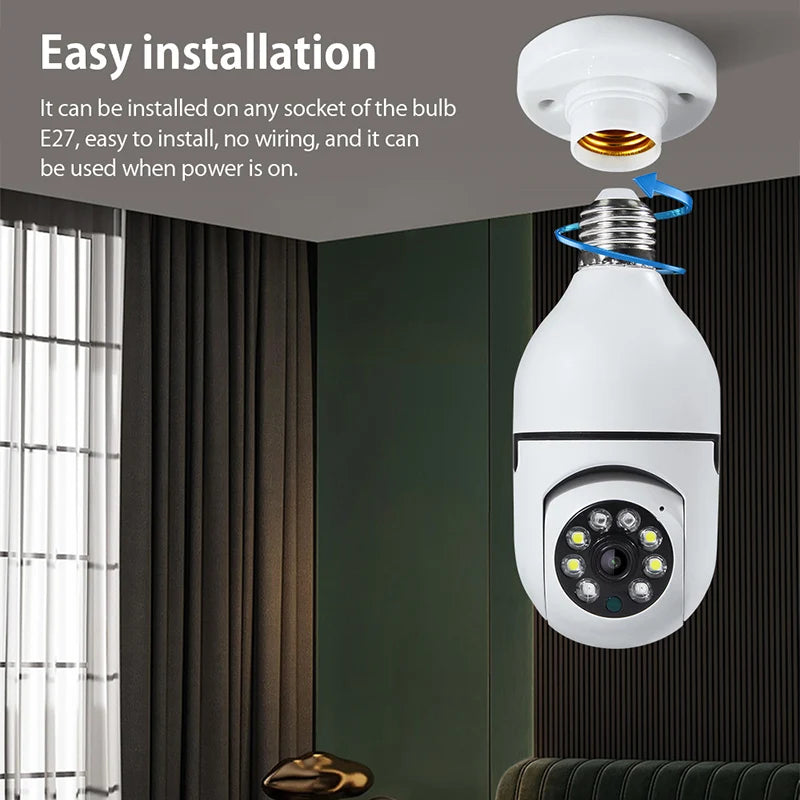 Wifi Bulb Camera Night Vision & Two Way Audio Baby Monitor