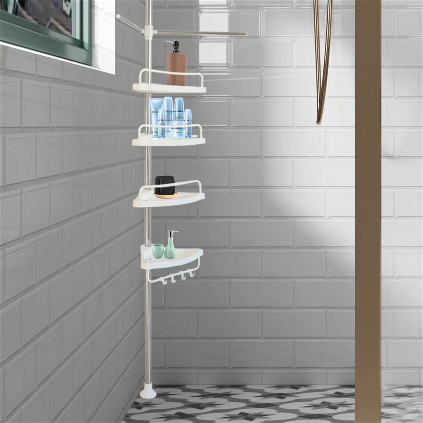 4 Tier Bathroom Corner Shower Organizer