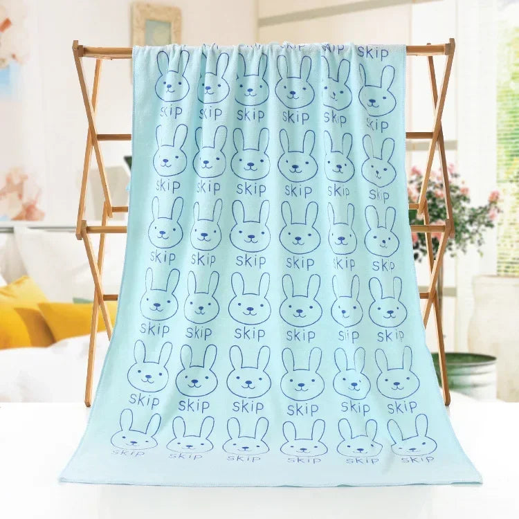 Cute Rabbit Microfiber Towel (70×140cm)