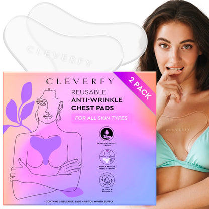 Silicone Chest Wrinkle Pads Sleeping Reusable (2 Pack T-shape)