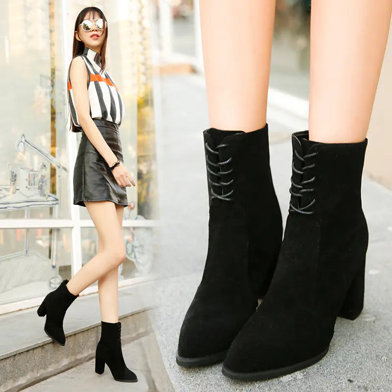Mid-Calf Boots, Heeled Short Boots