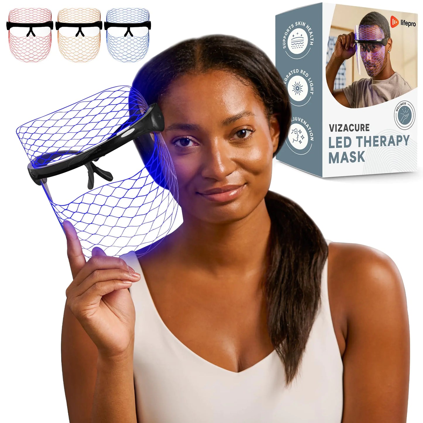 LifePro VizaCure LED Face Mask Light Therapy Mask