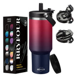 Blended Fusions 40 oz Coffee - Juice Tumbler with Handle and Lid Straw