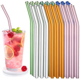 36 Pcs Reusable Glass Straws with 