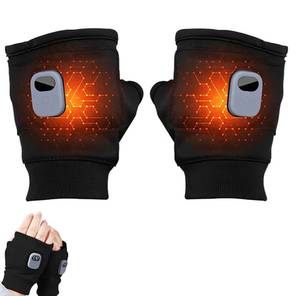 Heated Gloves Smart Thermostatic Heated Fingerless Gloves Rechargeable Heated Gloves for Men and Women Winter Hand Warmer for Work Cycling Skiing Outdoor Snow